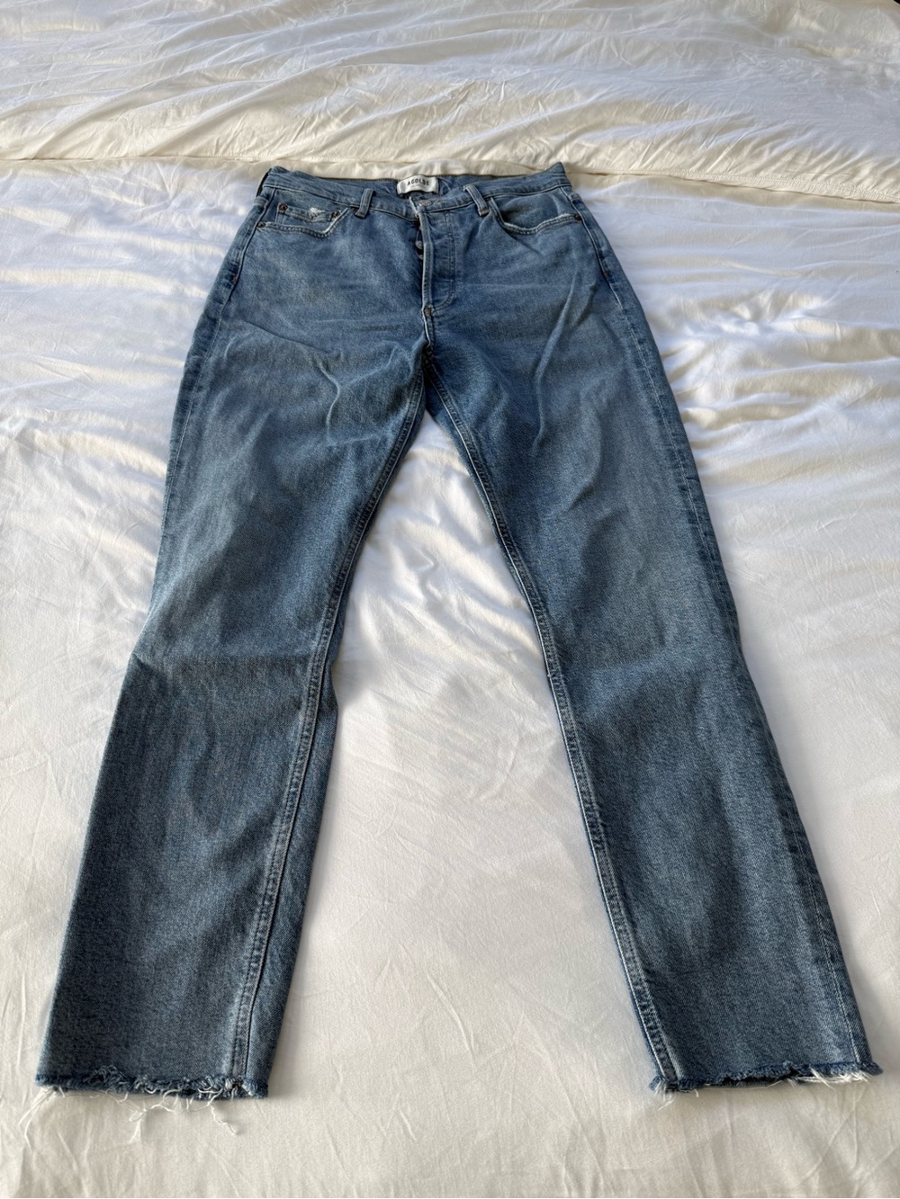 Agolde Nico Straight Leg Raw Hem Jeans